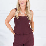 Victor Wine Fitted Tank / Vest Lucy Paris