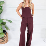 Victor Wine Fitted Tank / Vest Lucy Paris