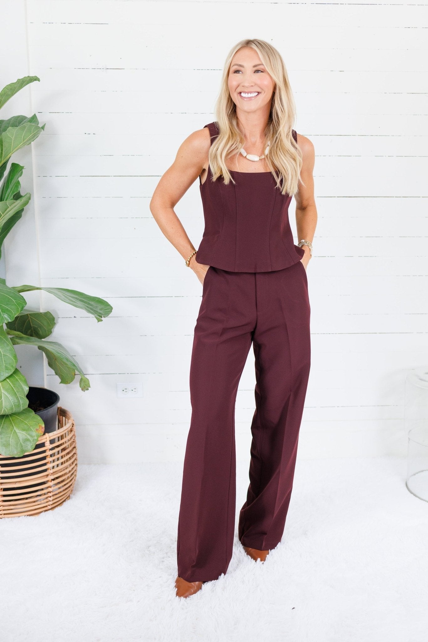 Victor Wine Fitted Tank / Vest Lucy Paris
