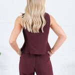 Victor Wine Fitted Tank / Vest Lucy Paris