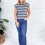 Victoria Light Blue Stripe Sweater Entro