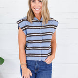 Victoria Light Blue Stripe Sweater Entro