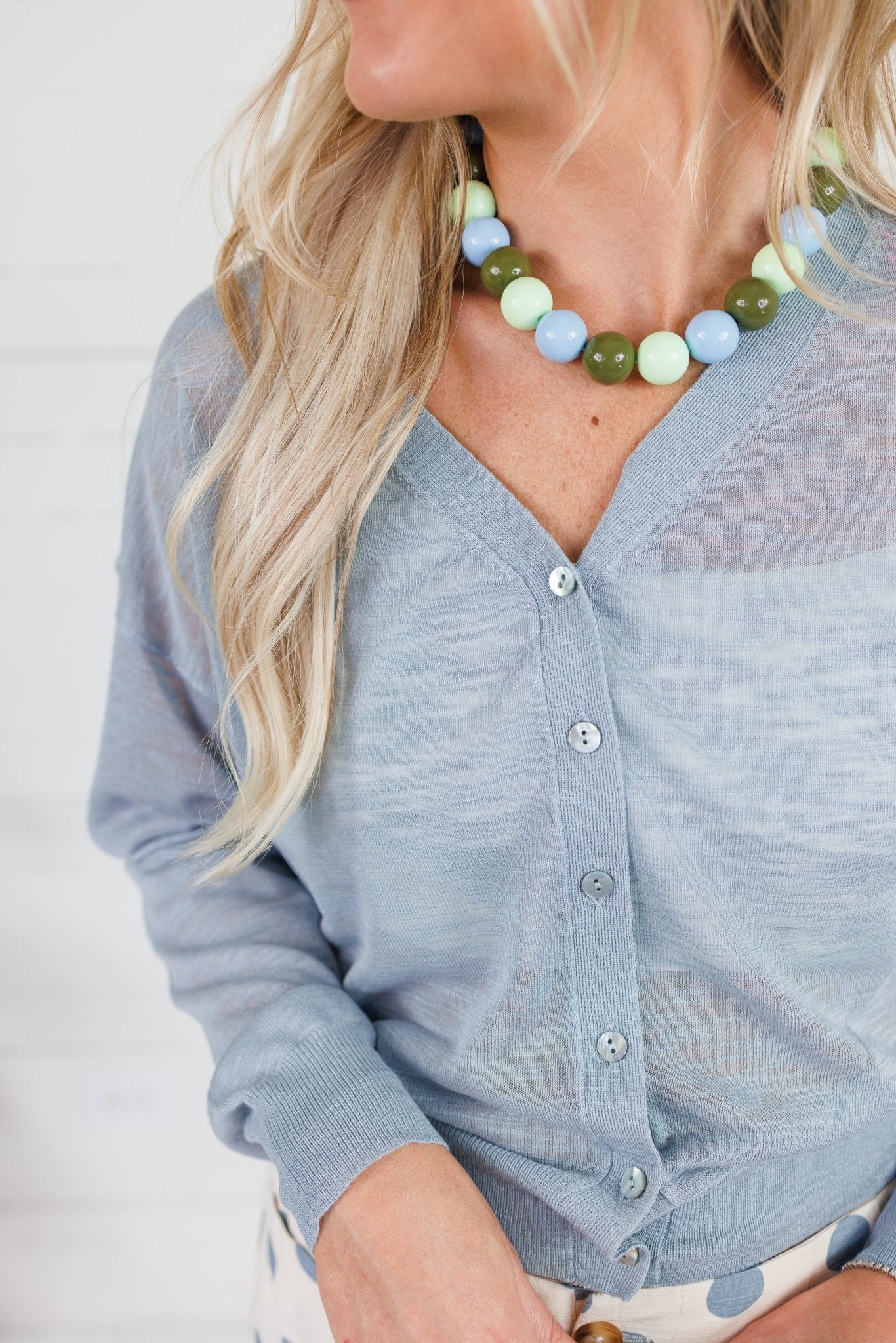 Vintage Blue Ultra Lightweight Cardigan