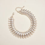 Vintage Brushed Silver Cob Domed Short Necklace - A3 Accessories - Jewelry - Clover + Bee