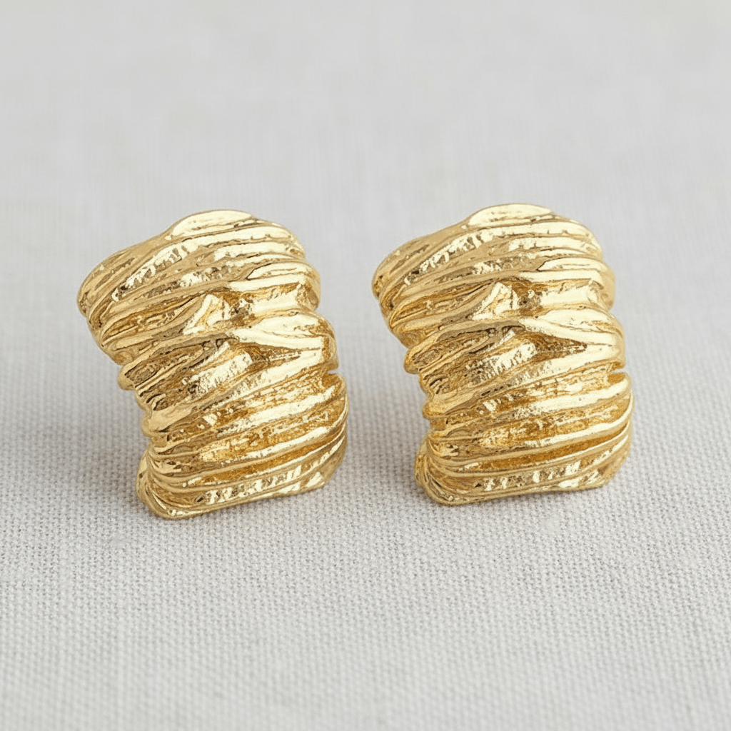 Vintage Textured Geometric Stud Earrings - A3 Accessories - Jewelry - Earrings - Clover + Bee