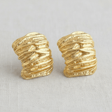 Vintage Textured Geometric Stud Earrings - A3 Accessories - Jewelry - Earrings - Clover + Bee