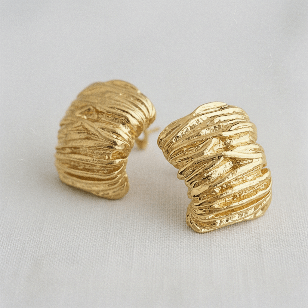 Vintage Textured Geometric Stud Earrings - A3 Accessories - Jewelry - Earrings - Clover + Bee