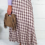 Viola Lavender Check A Line Skirt Lucy Paris