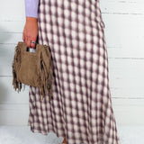 Viola Lavender Check A Line Skirt Lucy Paris