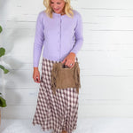 Viola Lavender Check A Line Skirt Lucy Paris