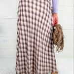 Viola Lavender Check A Line Skirt Lucy Paris
