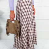 Viola Lavender Check A Line Skirt Lucy Paris