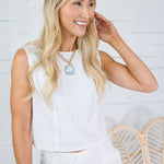 Violet White Eyelet Tank Top Sincerely Ours
