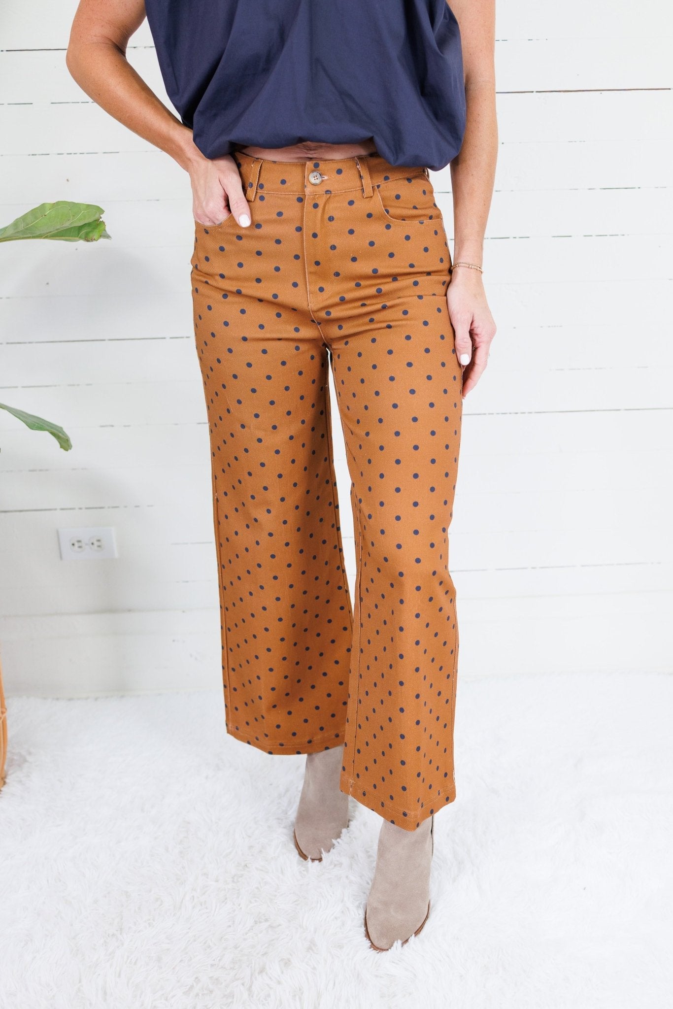 Virginia Cinnamon Dot Wide Leg Pants Entro
