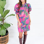 Virginia Magenta Draw Back Dress Entro