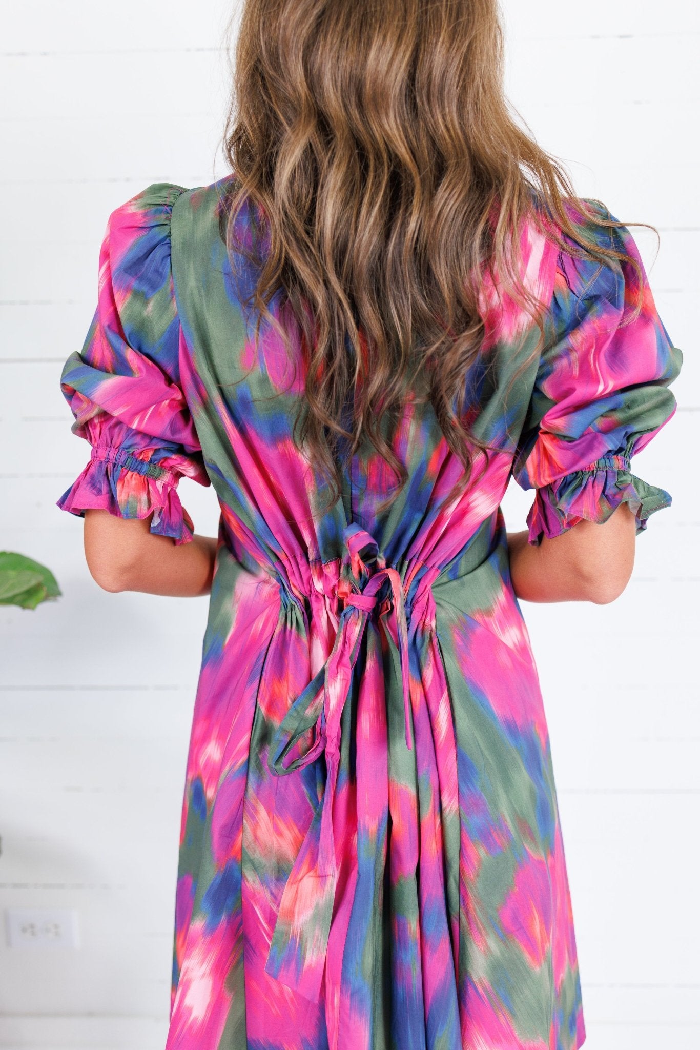 Virginia Magenta Draw Back Dress Entro