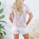 Virginia Pink Iridescent Rainbow Stripe Tee Molly Bracken