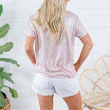 Virginia Pink Iridescent Rainbow Stripe Tee Molly Bracken