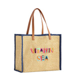 Vitamin Sea Natural Straw Tote - A4 Accessories - Handbags - Clover + Bee