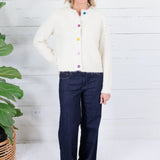 Wagner Cream + Colored Buttons Cardigan Compania Fantastica