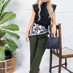 Waldorf Black High Neck Fine Knit Top Glam