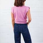 Waldorf Pink High Neck Fine Knit Top Glam