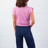 Waldorf Pink High Neck Fine Knit Top Glam