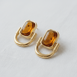 Warm Brown Geometric Square Stud Earrings - A3 Accessories - Jewelry - Earrings - Clover + Bee