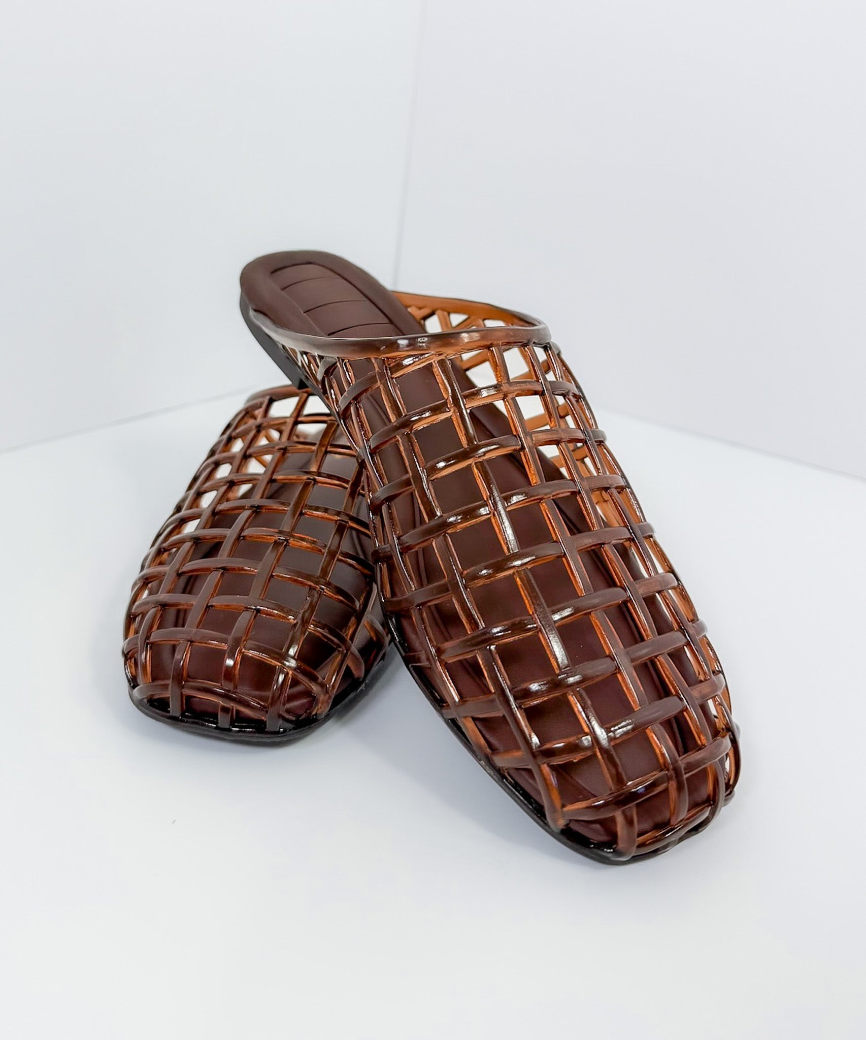 Wayne Tortoise Lucite Slide Sandal