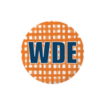 WDE Orange Gingham Button - A3 Accessories - miscellanous - Clover + Bee