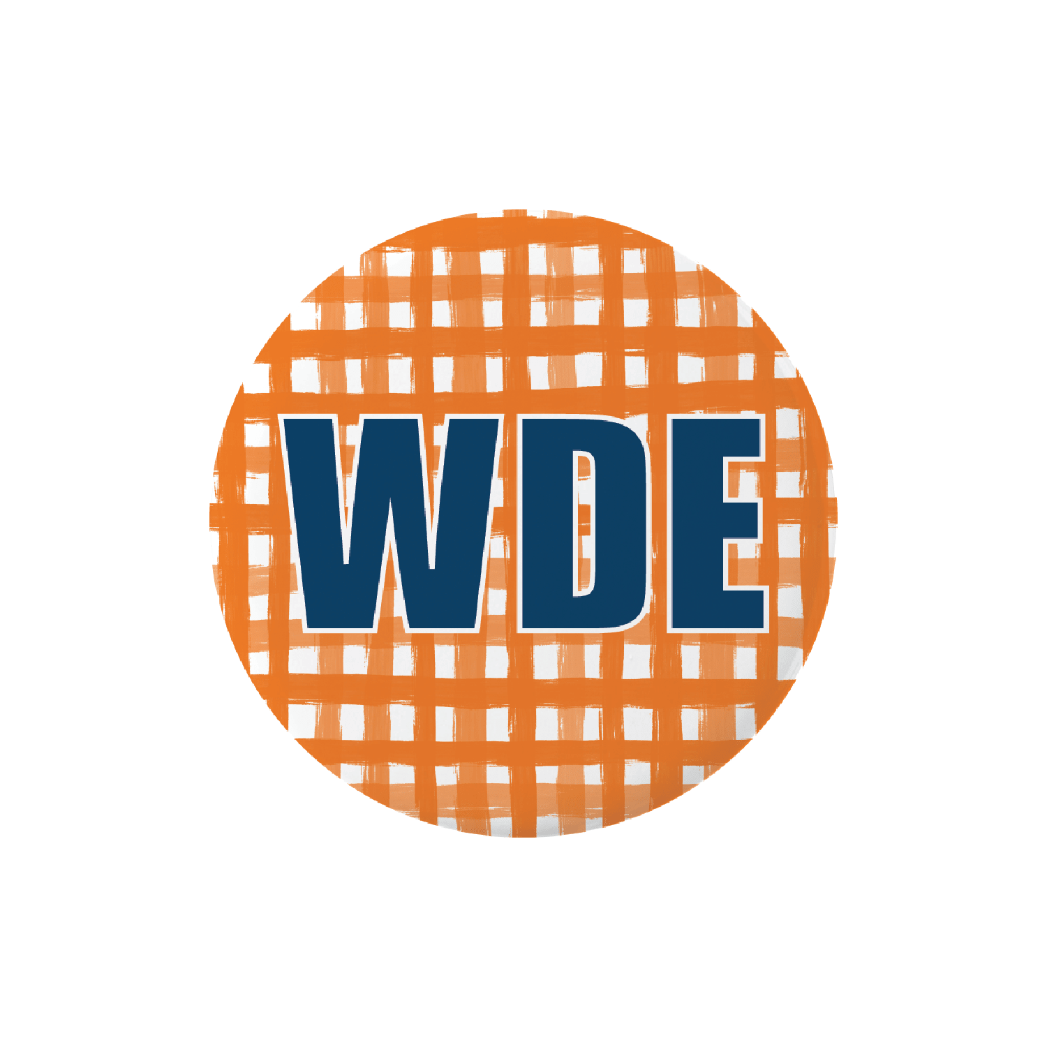 WDE Orange Gingham Button - A3 Accessories - miscellanous - Clover + Bee
