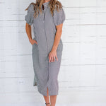 Wendy Black + Ecru Gingham Maxi Shirt Dress Entro