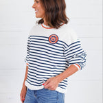 Wesley Navy Striped Sweatshirt Sunday Edition
