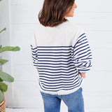 Wesley Navy Striped Sweatshirt Sunday Edition