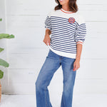 Wesley Navy Striped Sweatshirt Sunday Edition