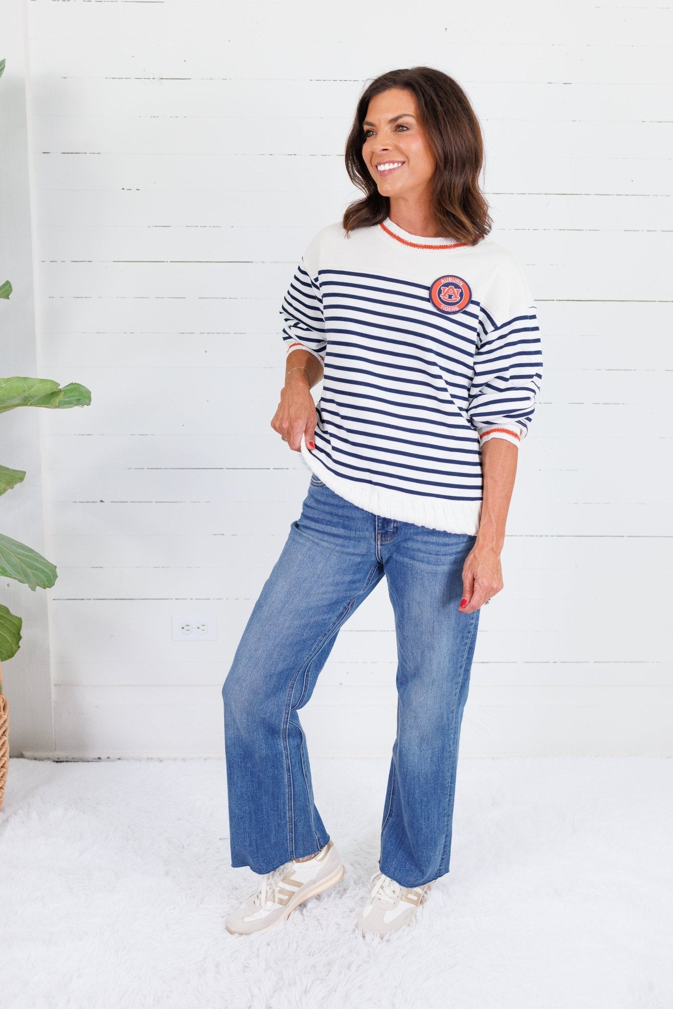 Wesley Navy Striped Sweatshirt Sunday Edition