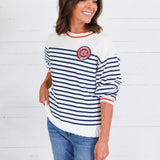 Wesley Navy Striped Sweatshirt Sunday Edition
