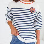 Wesley Navy Striped Sweatshirt Sunday Edition