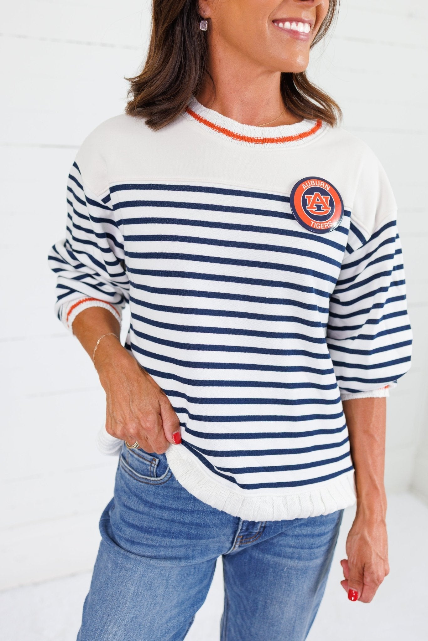 Wesley Navy Striped Sweatshirt Sunday Edition