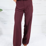 Weston Wine Wide Leg Trouser Pant Lucy Paris