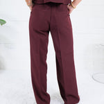 Weston Wine Wide Leg Trouser Pant Lucy Paris