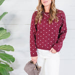 Whiskey Burgundy + Ivory Dots Sweater Polagram