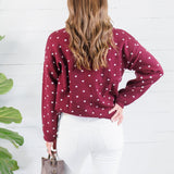 Whiskey Burgundy + Ivory Dots Sweater Polagram