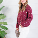 Whiskey Burgundy + Ivory Dots Sweater Polagram