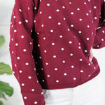 Whiskey Burgundy + Ivory Dots Sweater Polagram