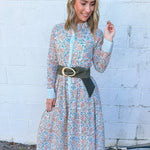 Wide Olive Suede Look Belt with Organic Statement Buckle