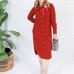 Wilson Clay Corduroy Button Down Midi Dress LA Society