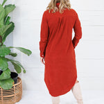 Wilson Clay Corduroy Button Down Midi Dress LA Society