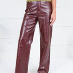 Windsor Wine Pleather Pants Lucy Paris