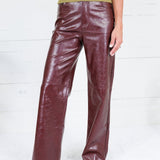 Windsor Wine Pleather Pants Lucy Paris